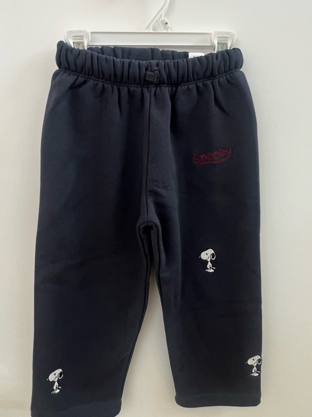 Zara Black Kids Snoopy Joggers with White Graphics